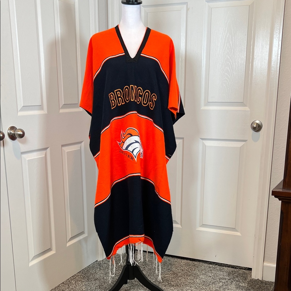 Broncos Orange and Black Poncho